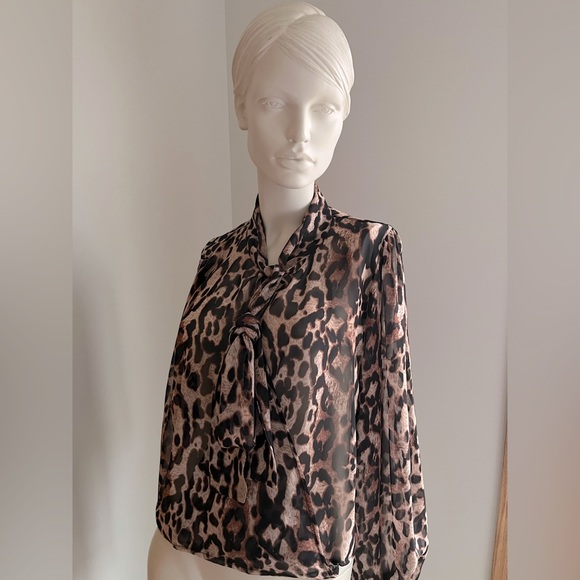Nasty Gal Cheetah Print Crisscross Blouse - Picture 1 of 4